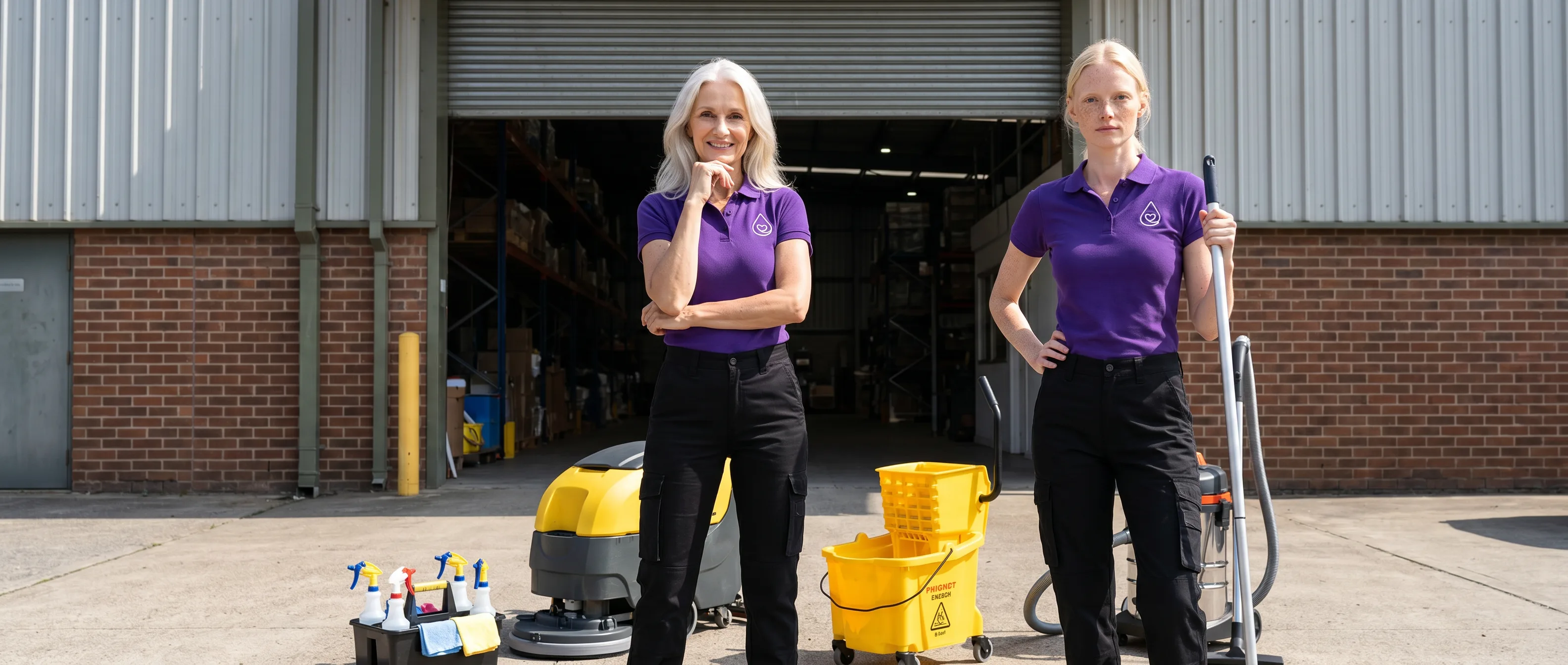 Well Team crew ready with cleaning equipment