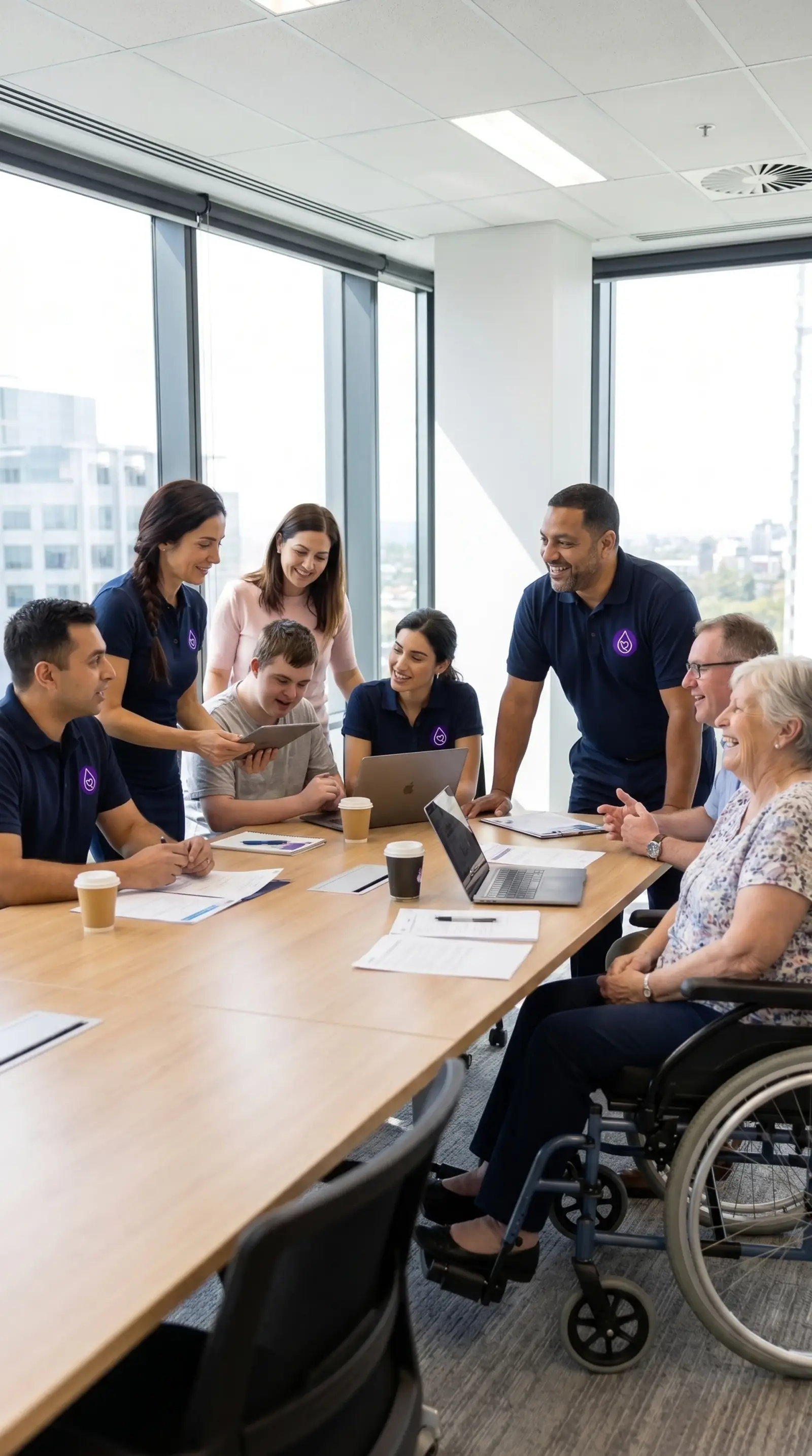 Well Team helper explaining NDIS plan